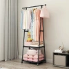 Floor-standing coat rack, triangular coat rack, wheeled mobile multi-layer storage rack, hanging clothes rack and drying rack, simple and modern Application Scenario